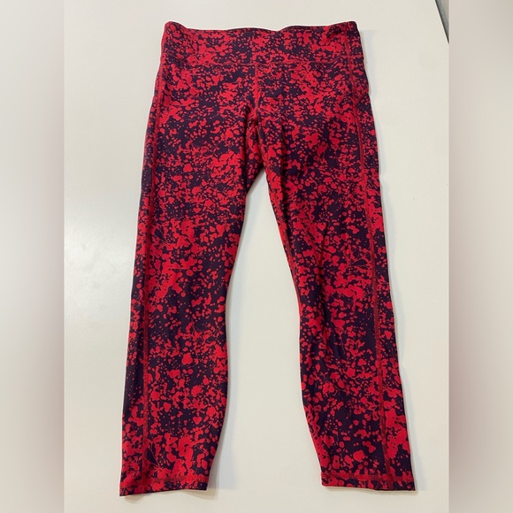 Fabletics high rise red and navy print legging - Picture 1 of 5